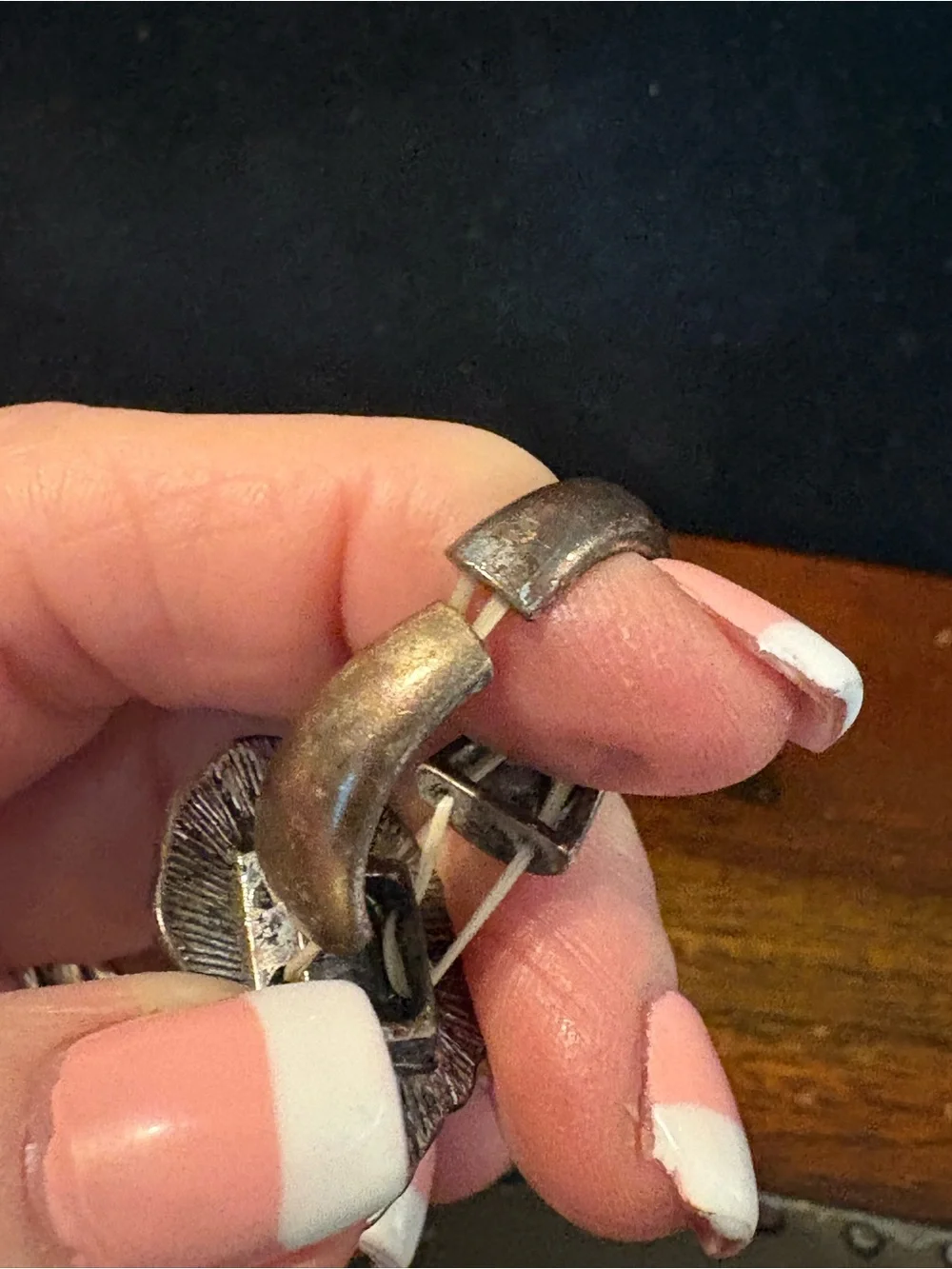 Turquoise faux Ring with Silver Tone Setting - Women Jewelry Elastic Ajust